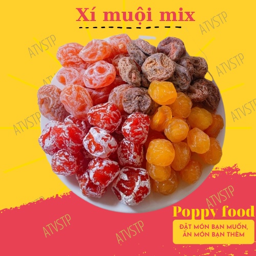xí muội ô mai mix ( đào- oliu-mận ) hủ 400gr (dai-ngon-chua-ngọt), đồ ăn vặt ngon, đồ ăn vặt sạch