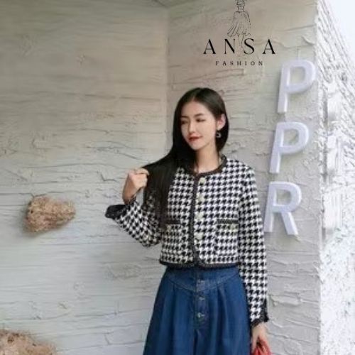 Áo khoác dạ tweed nữ phong cách Hàn Quốc | BigBuy360 - bigbuy360.vn