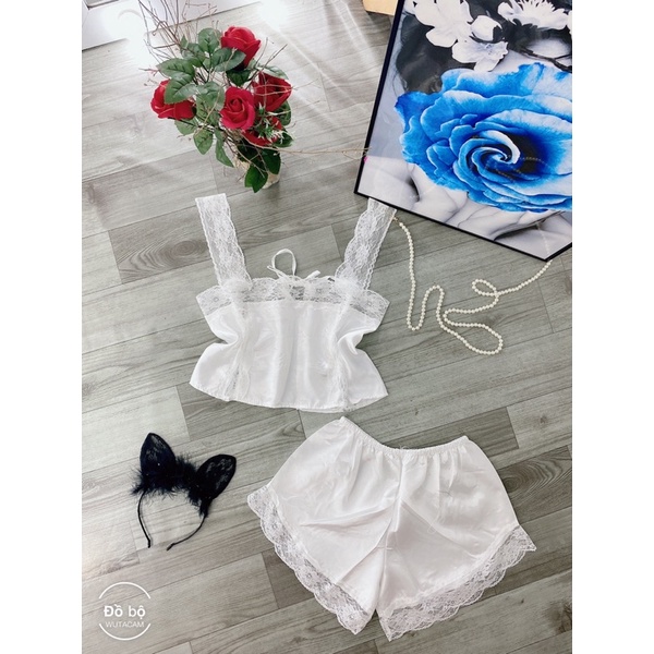 Đồ ngủ sexy nữ gợi cảm, đồ ngủ ren sexy phi lụa cột dây ( ảnh kèm video thật)