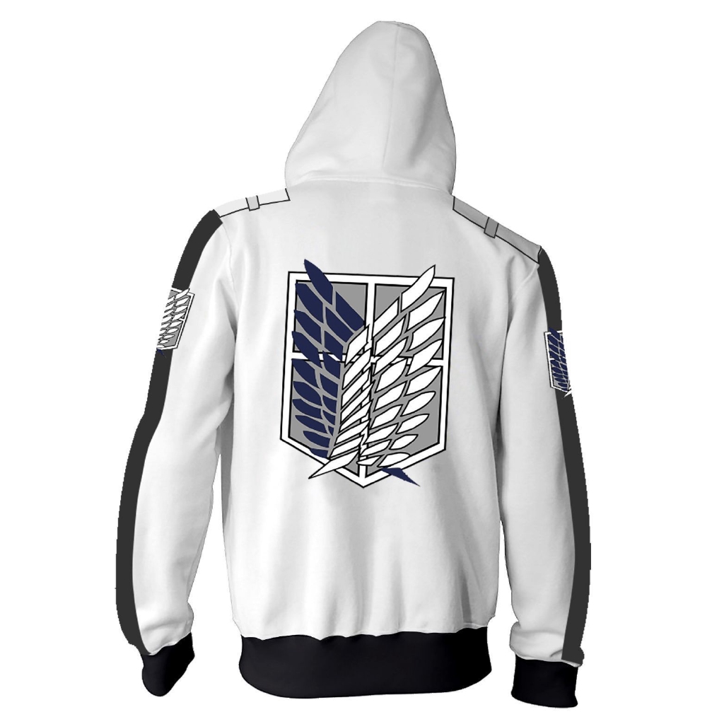 Áo khoác dài tay có mũ in họa tiết Attack On Titan độc đáo