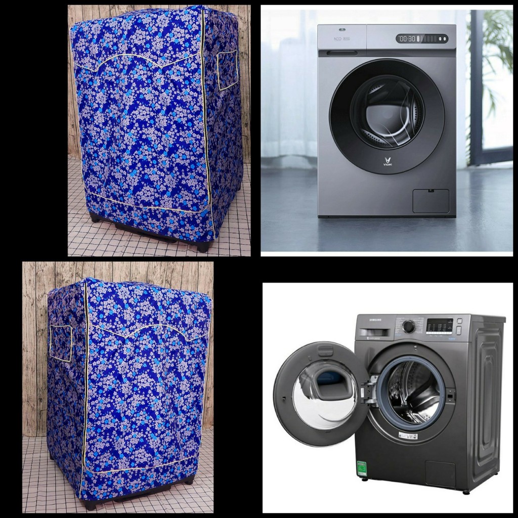 Áo trùm máy giặt cửa trước (lồng ngang) size từ 7kg đến 11kg, vải bạt cao cấp chống nước bền đẹp