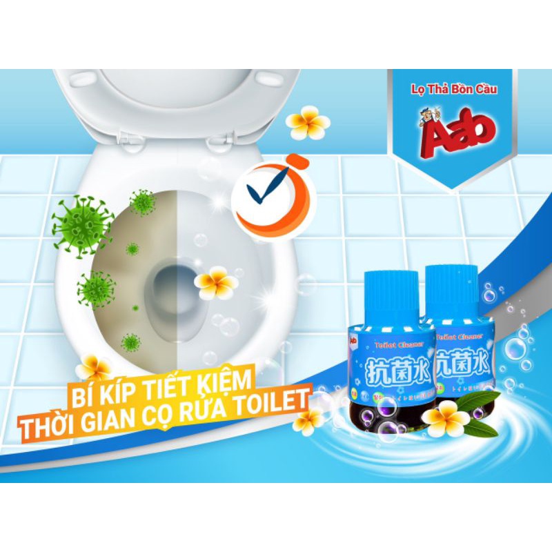 Lọ thả bồn cầu khử mùi diệt khuẩn xuất Nhật Aab Blue 180g nắp xoay thông minh
