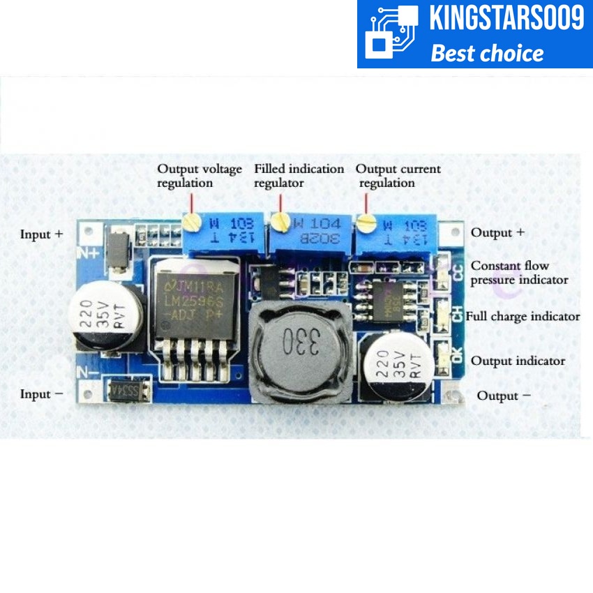Mạch điều chỉnh giảm áp ổn áp ổn dòng CC/CV LM2596 sạc pin lithium, acquy _HW-155