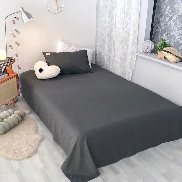 Set Chăn Ga Xám Đen Cotton TC Sang Chảnh Hàng Chuẩn Xuất Nhật (Shinbedding.shop)