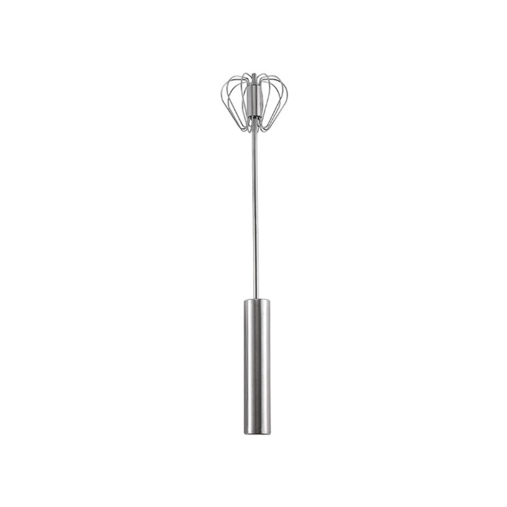 Cây đánh trứng inox 430 cao cấp trục lò xo trợ lực tự xoay thông minh 30 x 7 cm