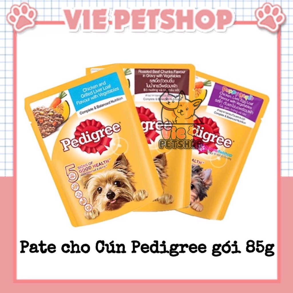 [TIẾT KIỆM] COMBO 3 Gói Pate Sốt cho Cún PEDIGREE Gói 85Gr | Vie PETSHOP