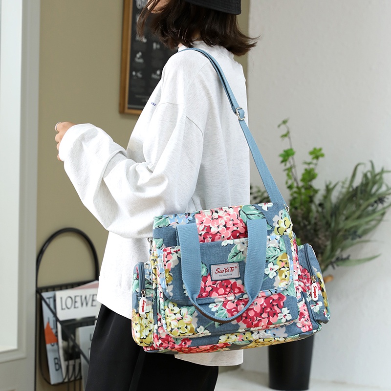 Túi Xách Đeo Vai Khổ Lớn Bằng Nylon In Họa Tiết Thời Trang Cho Nữ