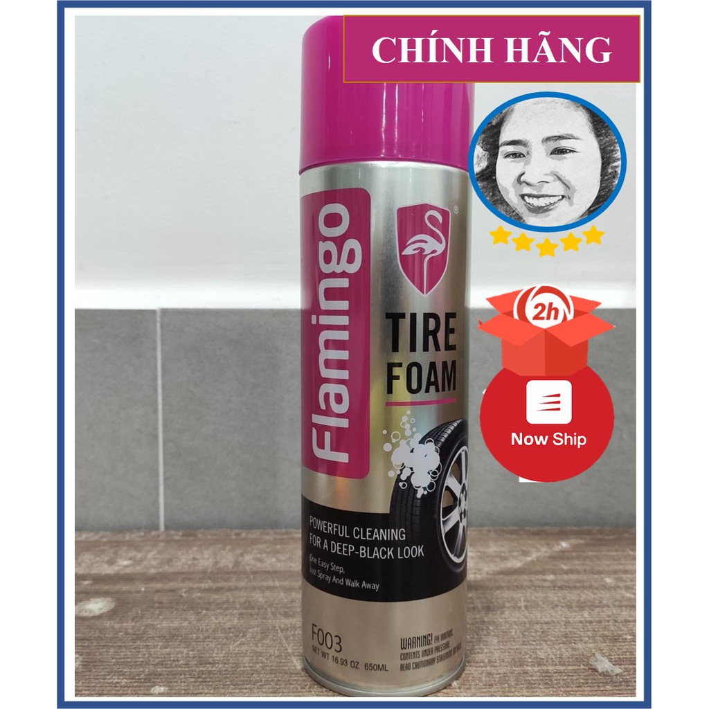 [CHÍNH HÃNG] Xịt Bọt Vệ Sinh Dưỡng Vỏ Lốp, mâm Ô Tô 3in1 Flamingo F003 500ml