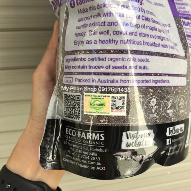 Hạt Chia Úc Organic Chia Seeds 1kg