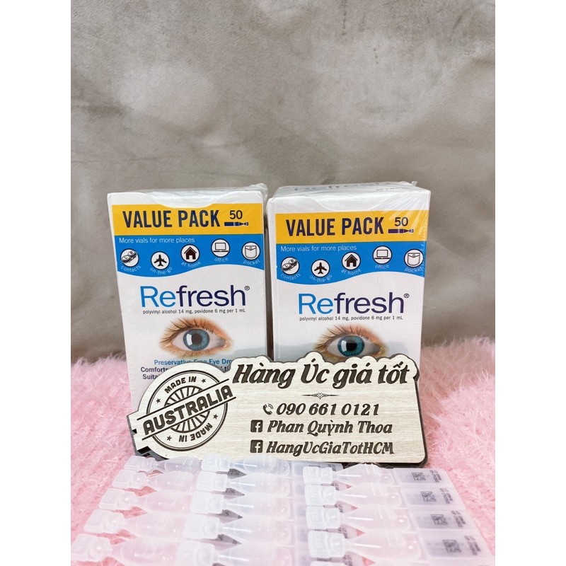 Thuốc nhỏ mắt Refresh Plus dạng tép 0,4mlx50 - Vỉ 5 tép