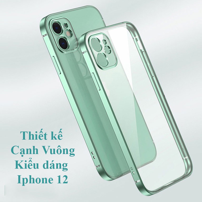 Ốp iphone - Ốp lưng viền vuông, lưng trong dành cho iphone 7plus/8plus/x/xs/xsmax/11/11 pro max/12/12 pro max - Aha Case