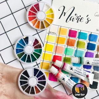 [POCKET]Bộ 3 pocket màu nước Maries 36 màu 0,6ml