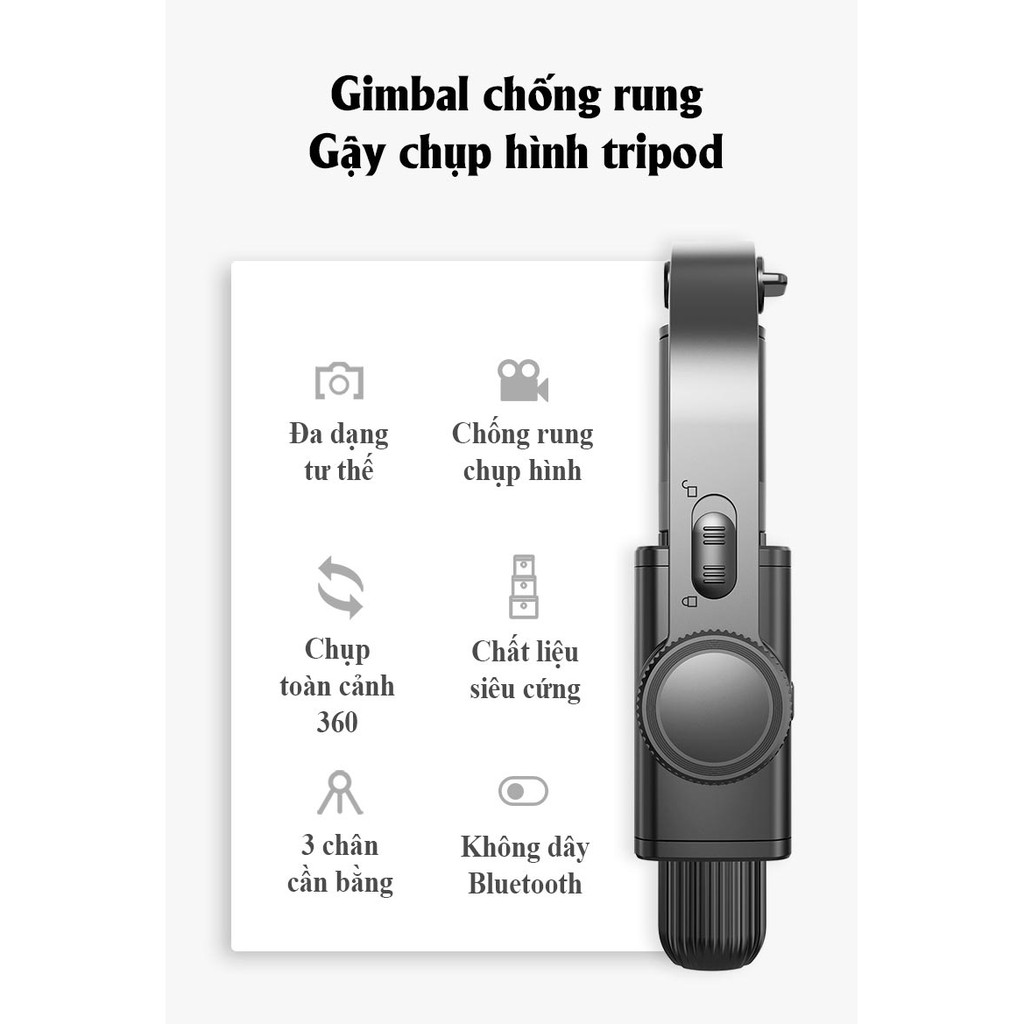 Gậy chụp hình selfie tự sướng, quay video có gimbal nhẹ, livestream, tiktok, cân bằng tripod chắc chắn