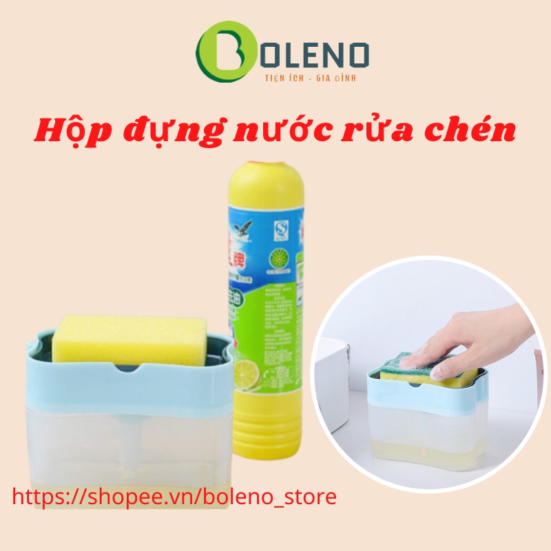 Hộp đựng nước rửa chén thông mình có kèm mút rửa chén