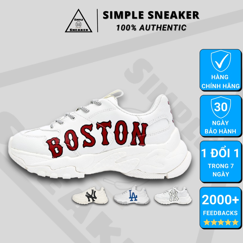 Giày MLB Chính Hãng FREESHIP Chunky LA Chính Hãng- Giày Bóng Chày Boston Hàn Quốc Đế Cao 6cm Tôn Dáng - Simple Sneaker