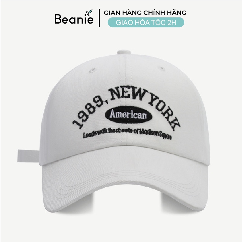 Mũ Lưỡi Trai BEANIE Thêu Chữ 1989 NEW YORK Cao Cấp Unisex Nam Nữ, Nón Kết Lưỡi Chai Vải Kaki Hàn Quốc Đẹp Màu Đen LT21