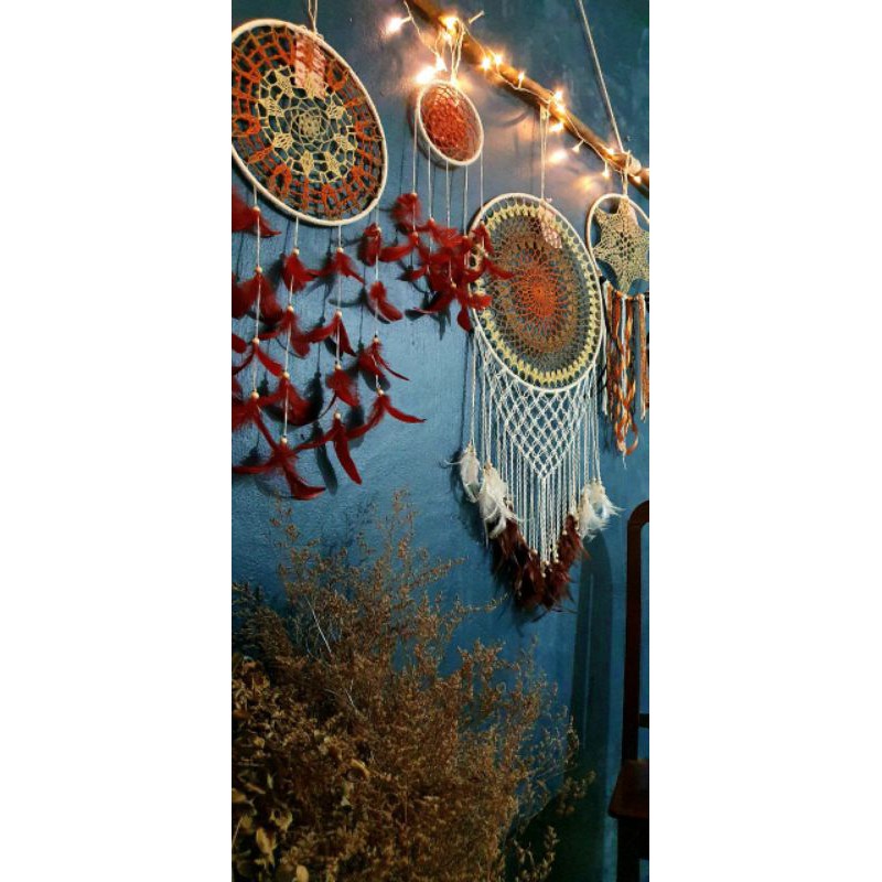 Bộ dreamcatcher gồm 4 cái size lớn trang trí nhà cửa phong cách vintage