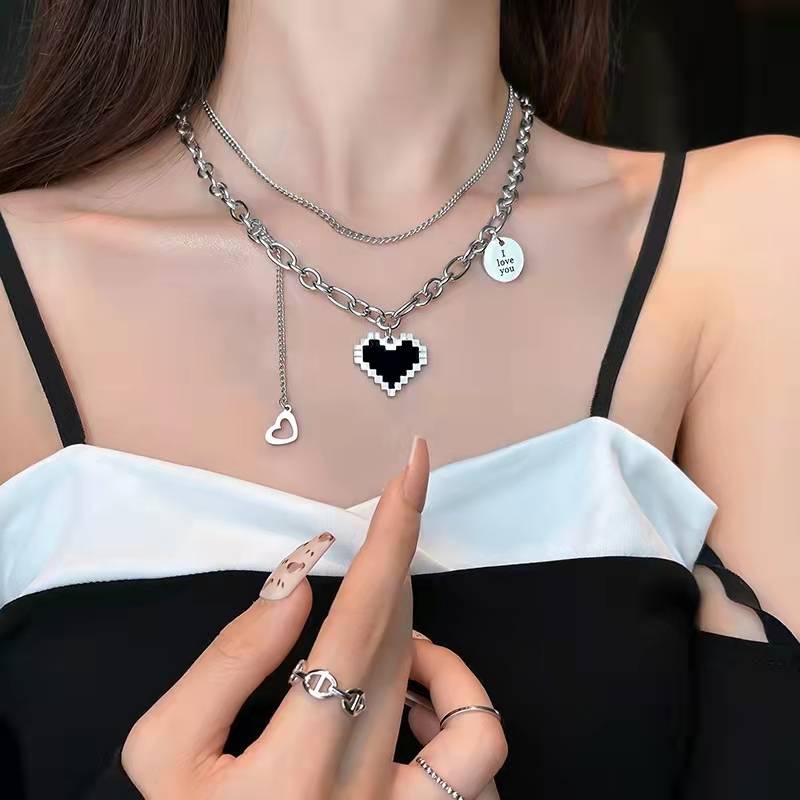Vòng cổ choker Smileday mặt hình bướm / trái tim đính ngọc trai phong cách Hàn Quốc cho nữ