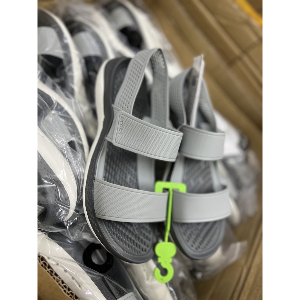Giày Sandal Crocs Literide Nữ, Quai Ngang Nhẹ Ôm Chân, Đế Êm Chống Trơn Trượt