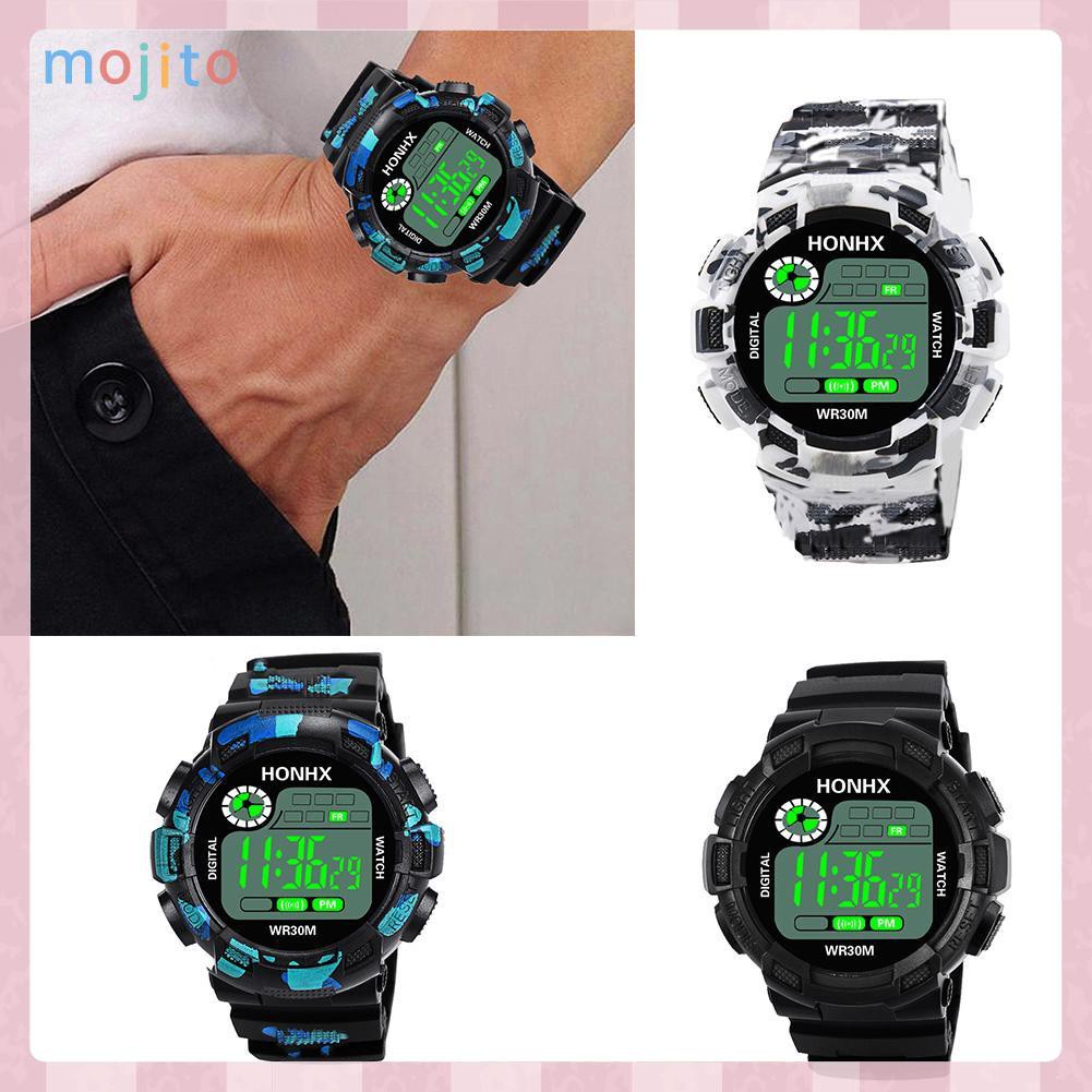 MOJITO Fashion Men Waterproof Wristwatch LED Camouflage Sports Electronic Watch