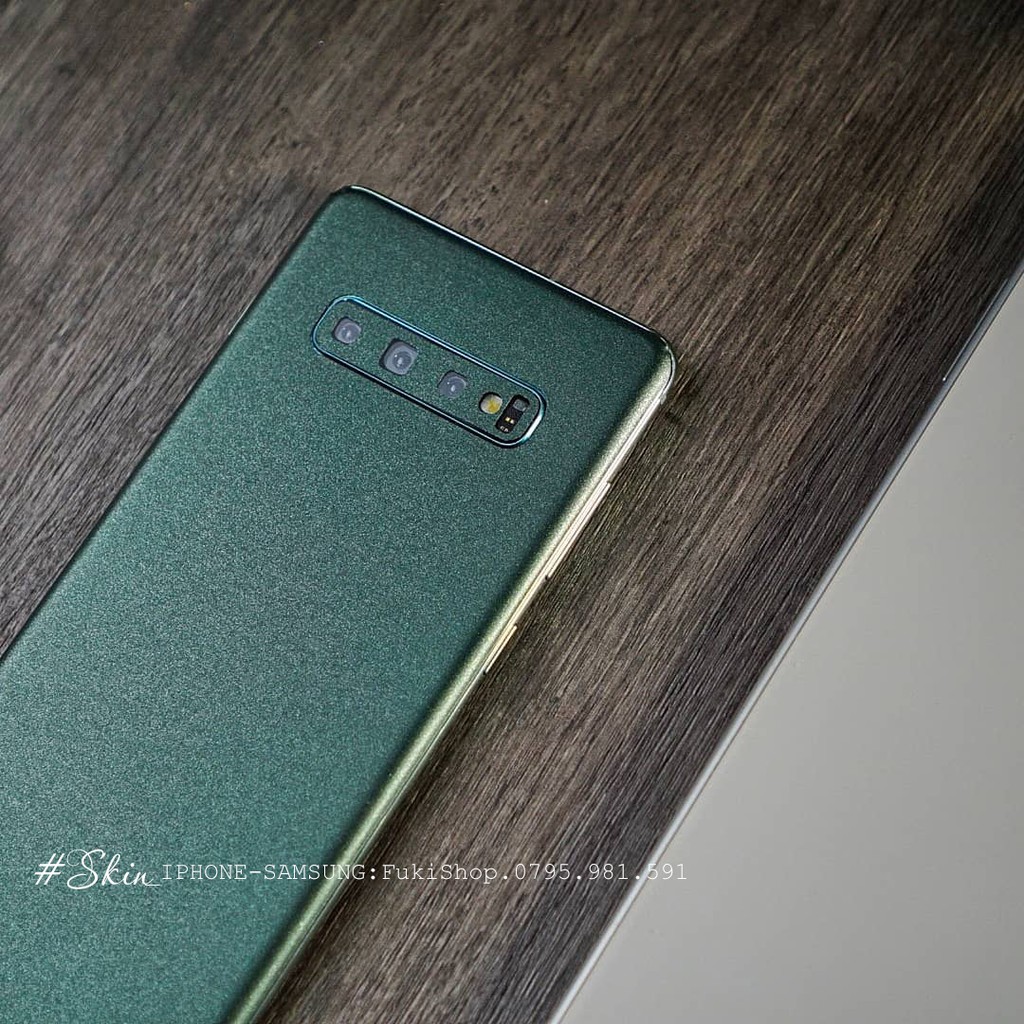 Tấm Dán Skin FULL Viền Matte Green Metallic Note8 Note9 Note10 Note10+ Note10Lite ZFlip S20 S20Ultra S20+ S10 A