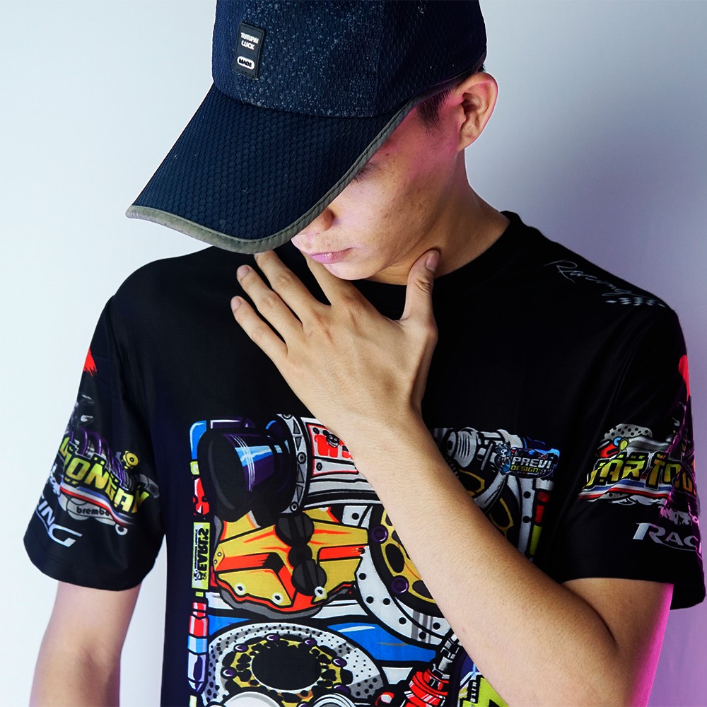 [ÁO TEM XE] Áo Thun RacingBoy ChiBi T-Shirt Racing Team - Bảo Hành Bung Tróc Vĩnh Viễn
