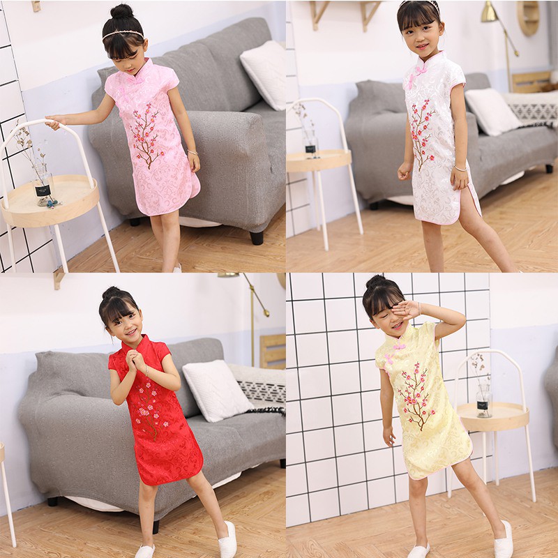 Đầm sườn xám phong cách Trung Hoa xinh xắn cho bé gái