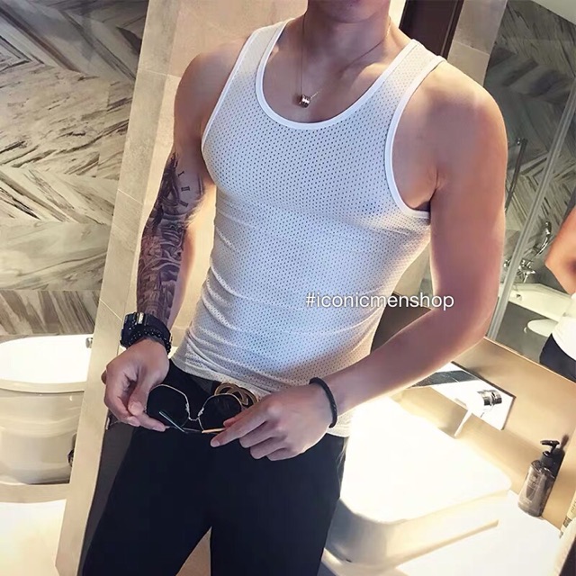 Áo ba lỗ body nam thun lưới