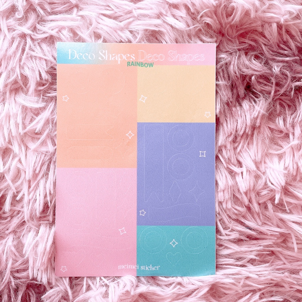 Set sticker Decor Shapes trang trí sổ bullet journal nhiều màu