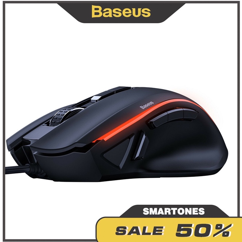 Chuột máy tính Baseus Gamo GM01 thiết kế cao cấp , 9 nút điều khiển 6400 DPI cho laptop, PC và điện thoại
