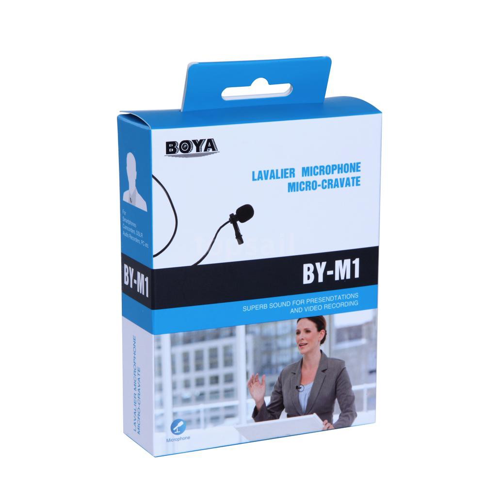 BOYA BY-M1 Omnidirectional Lavalier Microphone for Canon Nikon Sony DSLR Camcorder Audio Recorders iPhone 6 5S 5 4S 4