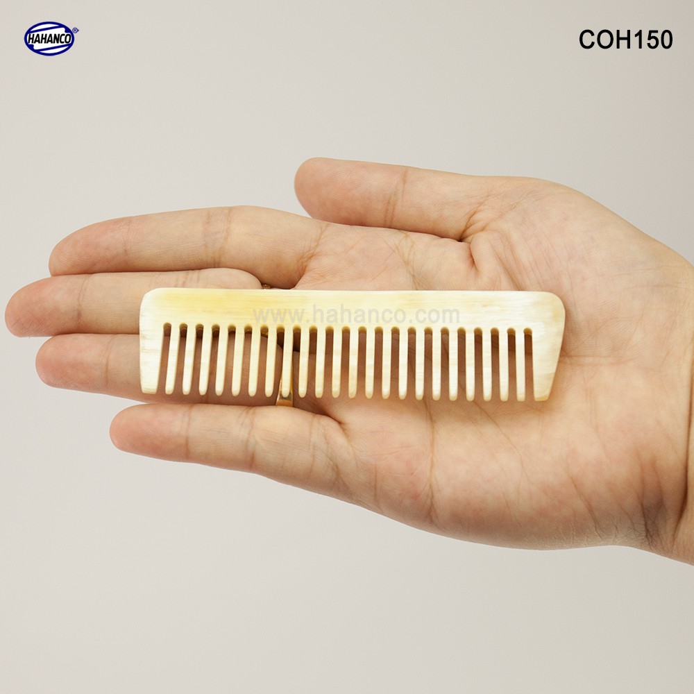 Lược sừng xuất Nhật (Size: XS - 9cm) Lược mini có thể bỏ ví nam - COH150 - Horn Comb of HAHANCO - Chăm sóc tóc