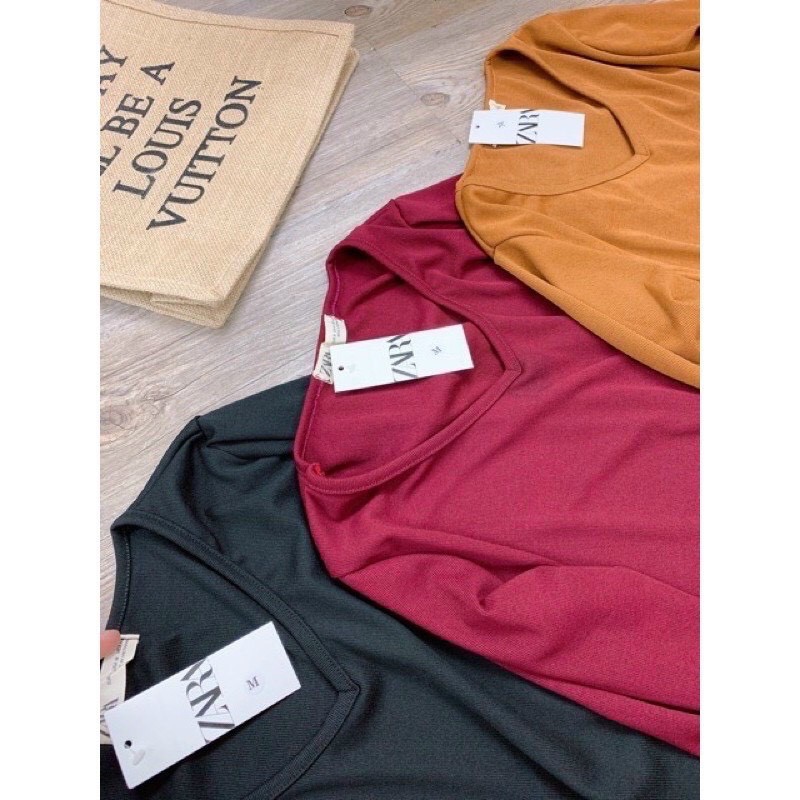 Váy Suông Rộng Basic Cổ Tim Xẻ Cạnh Dáng Dài Chất Thun Len Tăm Đầm Suông Nữ Dáng Rộng