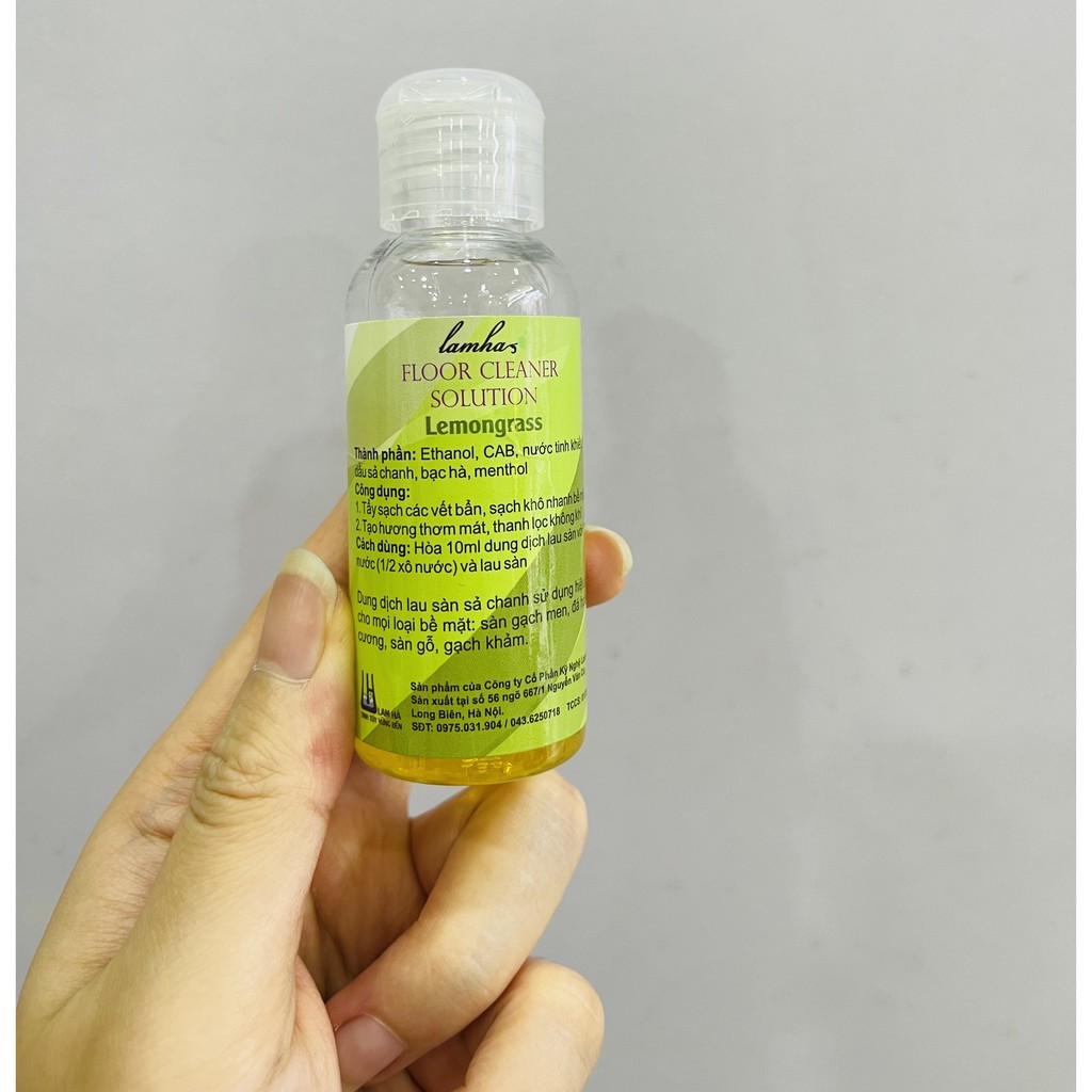 Nước lau sàn sả chanh Lam Hà sạch thơm, nhanh khô, đuổi muỗi, thư giãn 50ml Tinh Dầu 100 Shop