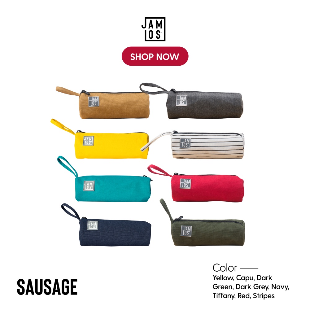 Jamlos Pencil Sausage - Bóp đựng bút viết, đồ trang điểm vải canvas