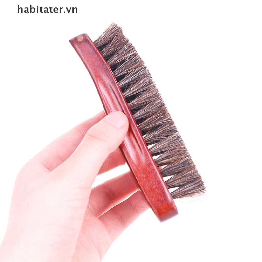 Bàn chải đánh bóng làm sạch giày bằng gỗ và lông ngựa thiên nhiên