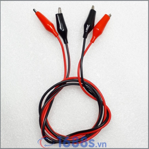 Dây Điện Kẹp Cá Sấu dài 1m (1 cặp dây đỏ &amp; đen) - 1688s.vn