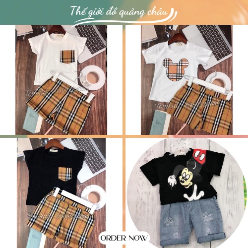[XẢ HÀNG] Set Quần Áo Bé Trai Hình Mickey Cute - Quần Jean Co Giãn - Hàng Quảng Châu Cao Cấp