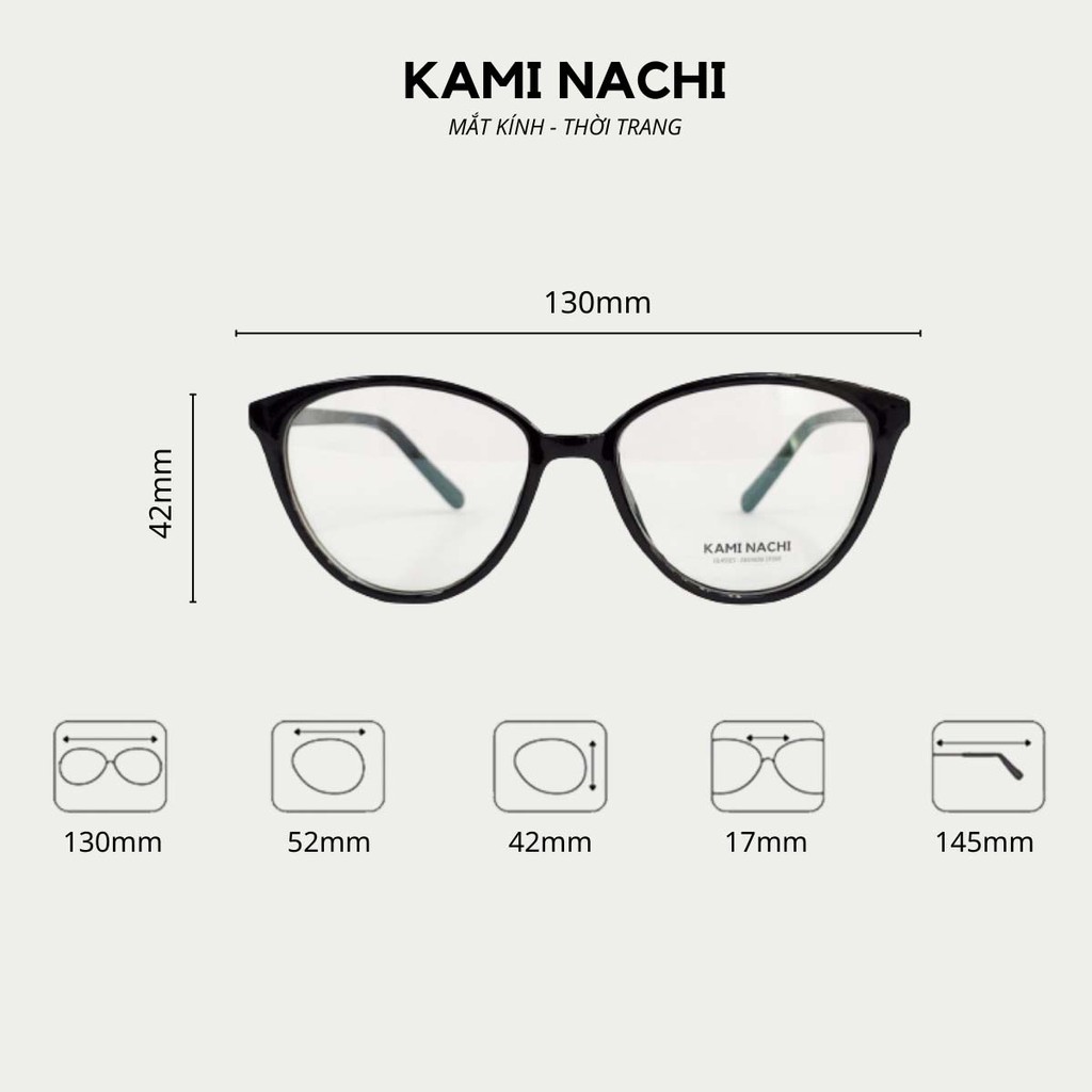 Gọng kính thời trang nữ KAMI NACHI dáng mắt mèo phong cách sang chảnh 2360 [CÓ THỂ LẮP TRÒNG CẬN] | BigBuy360 - bigbuy360.vn