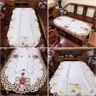 [FREESHIP] - Khăn trải bàn 60x120cm THÊU HOA CAO CẤP - HÀNG LOẠI 1