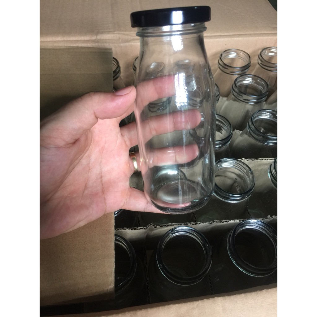 Chai sữa 200ml - 250ml - 500ml - 1 lít nắp vàng hoặc đen (giá sỉ) | BigBuy360 - bigbuy360.vn