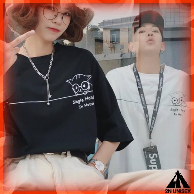 [ Có Ảnh Thật ] Áo thun tay lỡ form rộng  - phông nam nữ oversize - T shirt cú mèo b - 2N Unisex