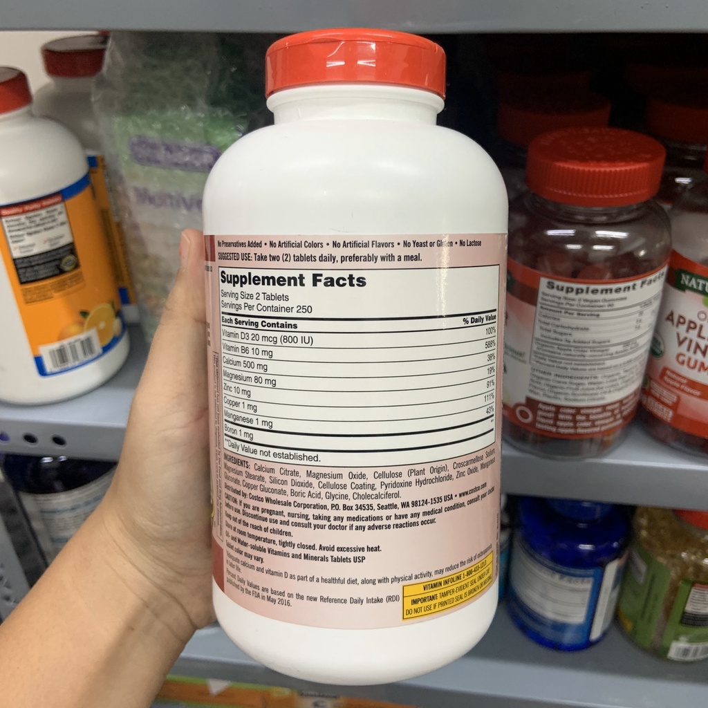 Viên uống hỗ trợ xương khớp Kirkland Calcium Citrate Magnesium and Zinc - EDS Hàng Mỹ
