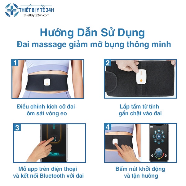 Máy Massage Bụng [Freeship] Hỗ Trợ Giảm Cân, Nâng Cao Sức Khỏe, Massage Thư Giãn, Tích Hợp Phần Mềm Trên Điện Thoại