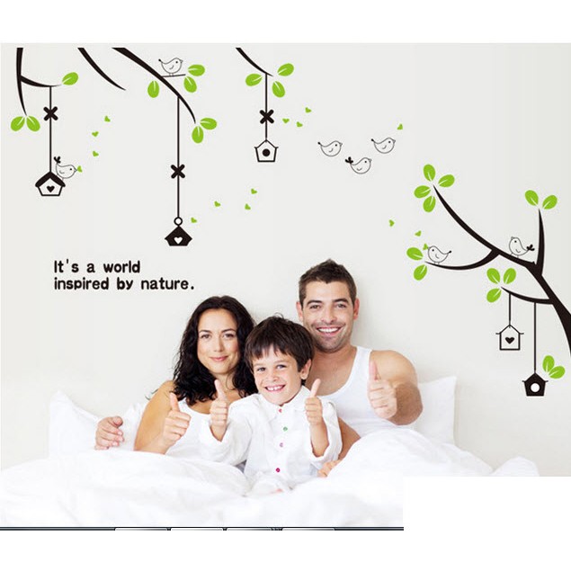 Decal dán tường bình yên 1 BINBIN PK227 (Có sẵn keo)