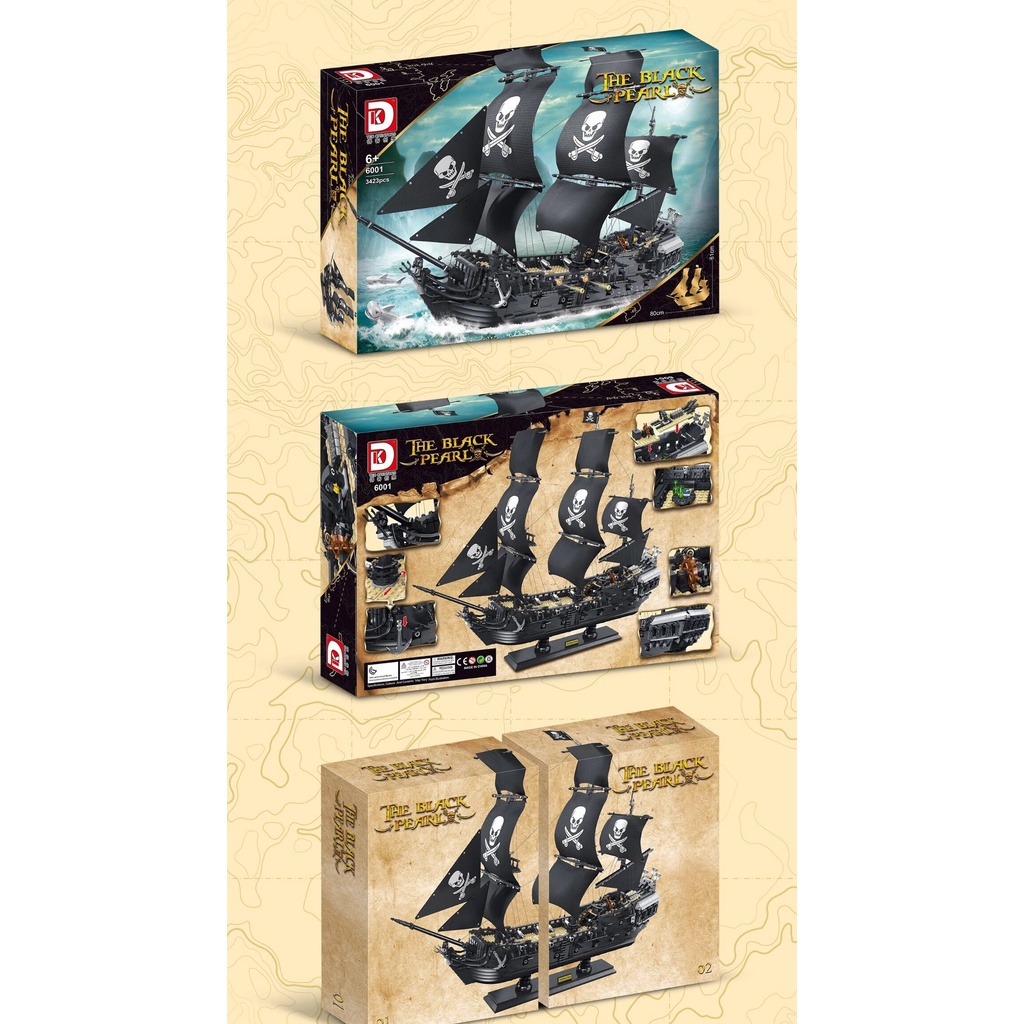 Mẫu Lắp Ráp 4184 Tàu Ngọc Trai Hủy diệt Pirates Of The Caribbean The Black Pearl Dk6001 The Black Pearl Ship Pirate