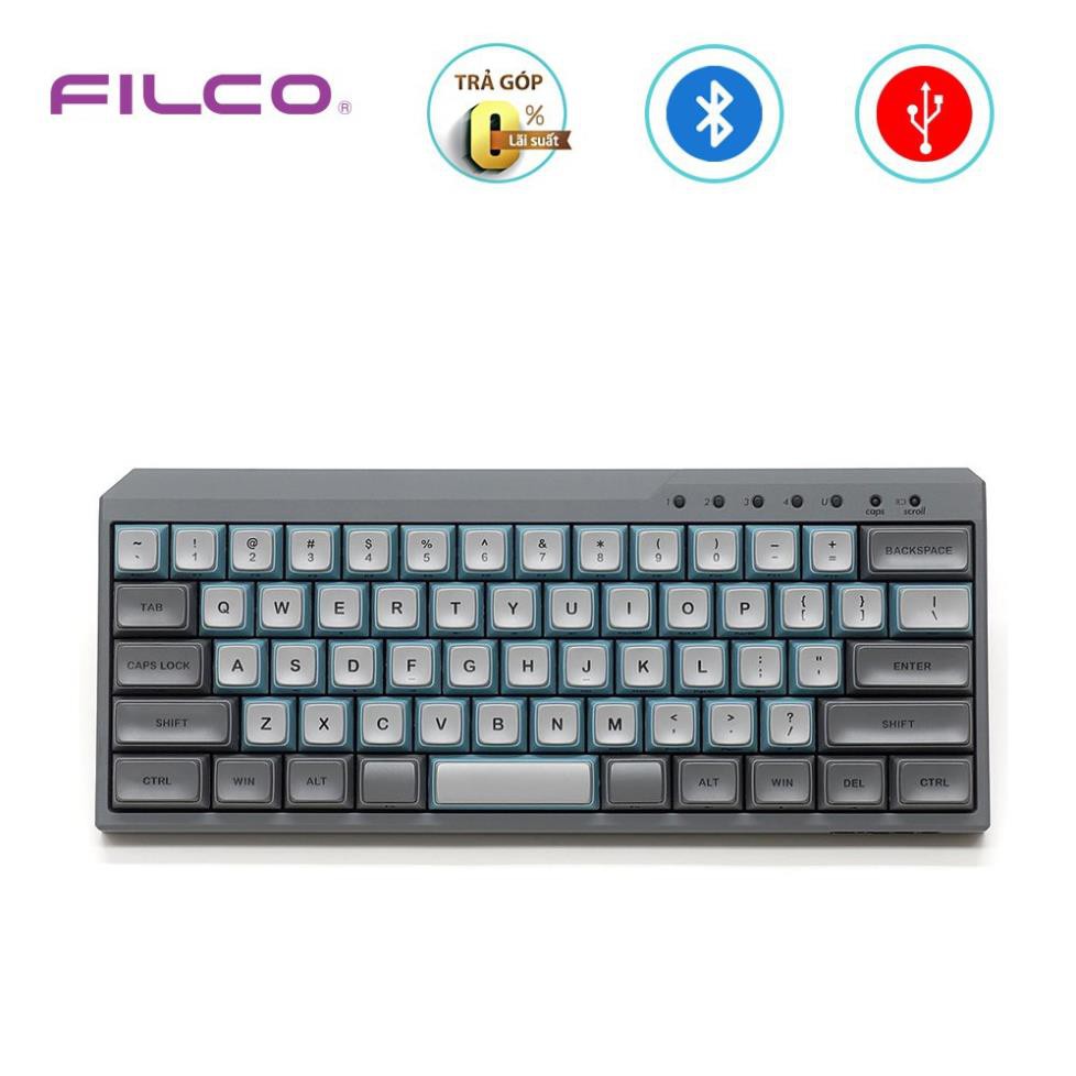 Bàn phím cơ Bluetooth Filco Minila-R Convertible Sky Gray - Hàng chính hãng