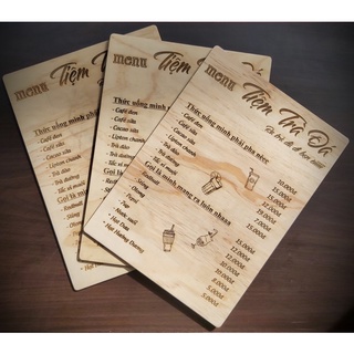 Menu gỗ thiết kế theo yêu cầu
