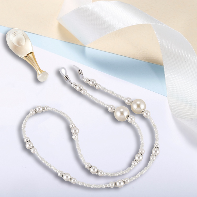 1 Dây Chuỗi Hạt Ngọc Trai Trắng Giữ Mắt Kính Đọc Sách Giá Đỡ