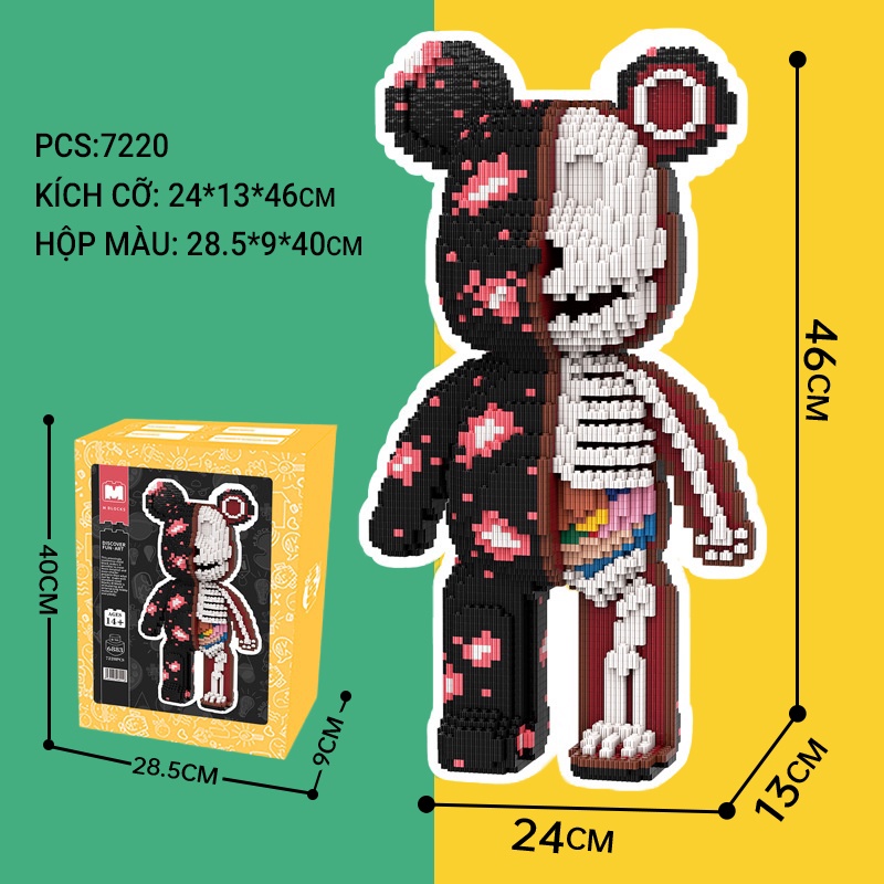 M Bộ Đồ Chơi Lắp Ráp Hình Gấu Violent Bear Series Màu Sắc Dễ Thương